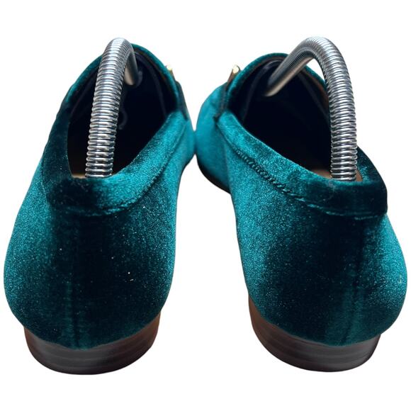 J. CREW Women's 11 Emerald Green Velvet Loafers Horse Bit Shoe Preppy Equestrian - Picture 5 of 14